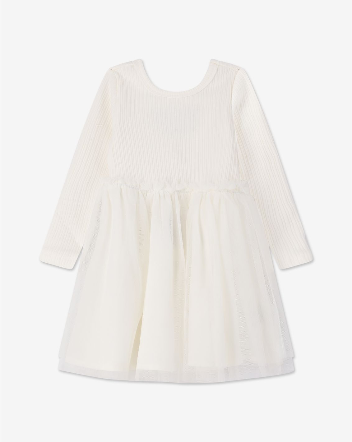 שמלת פוינטייל וטול עם שרוולים ארוכים