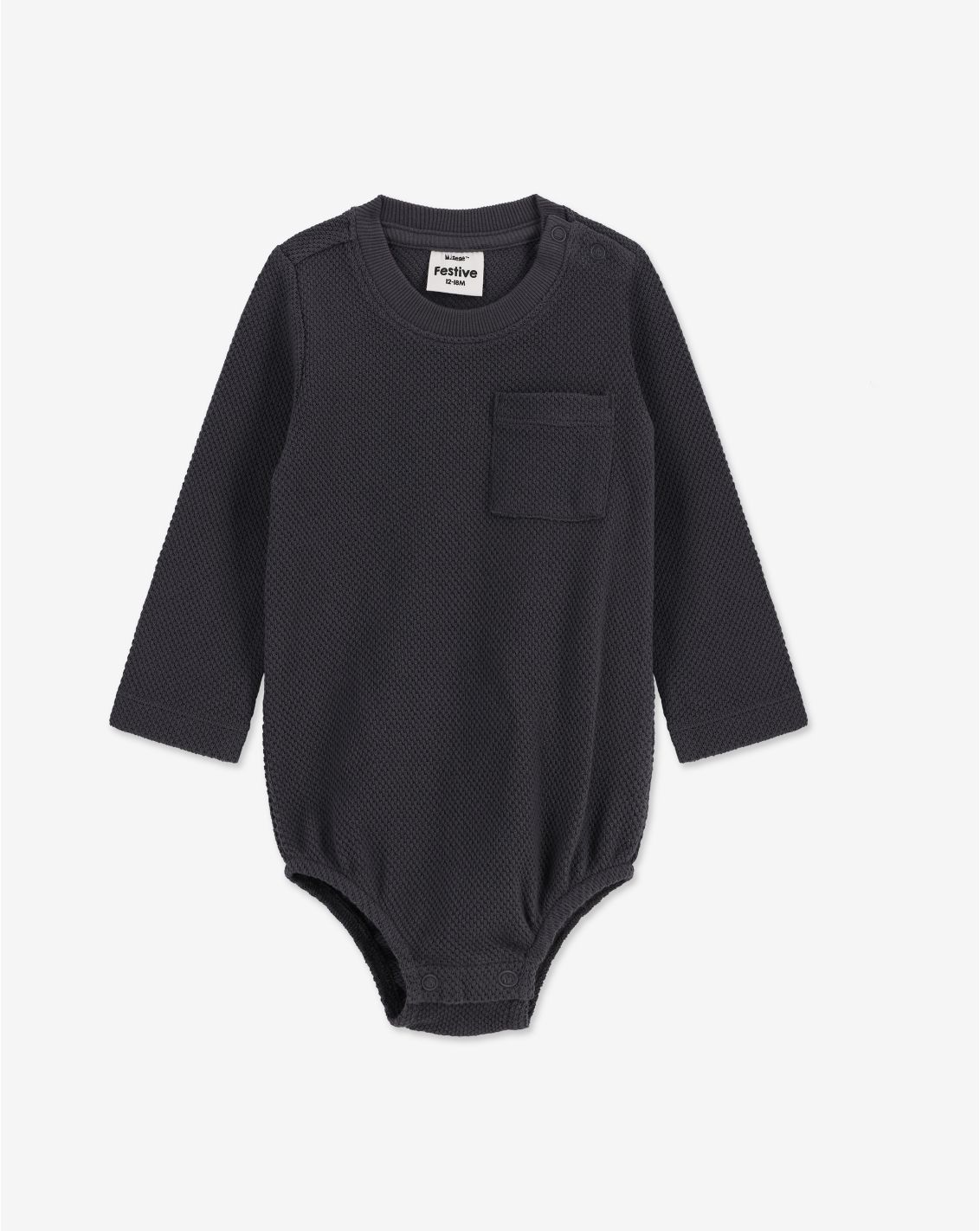 בגד גוף אריג עם כפתרה בייבי