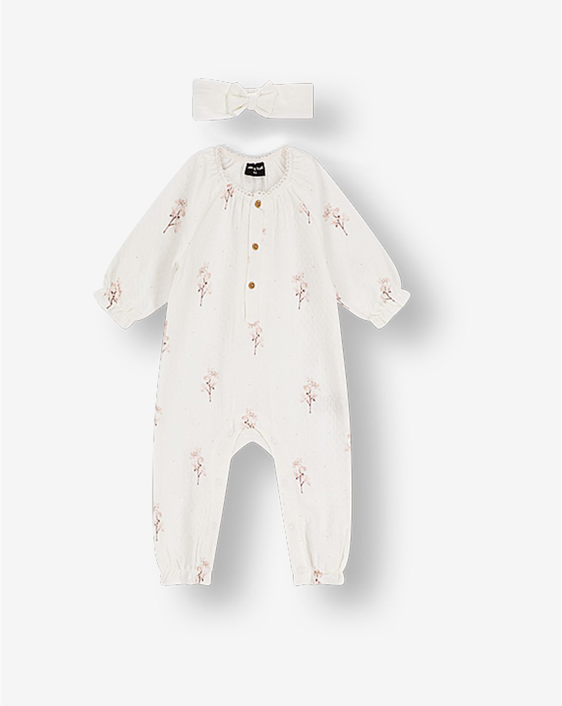 מארז אוברול חגיגי וסרט לשיער 0-3