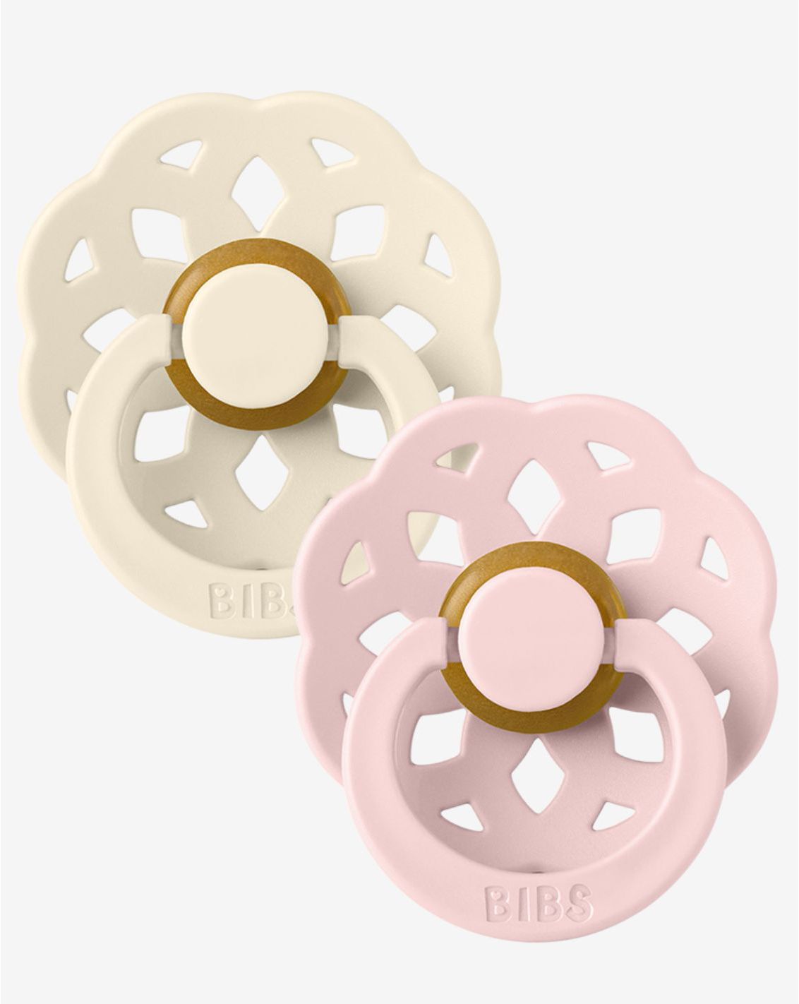 זוג מוצצי BIBS בוהם לטקס מידה 1 Ivory/Blossom