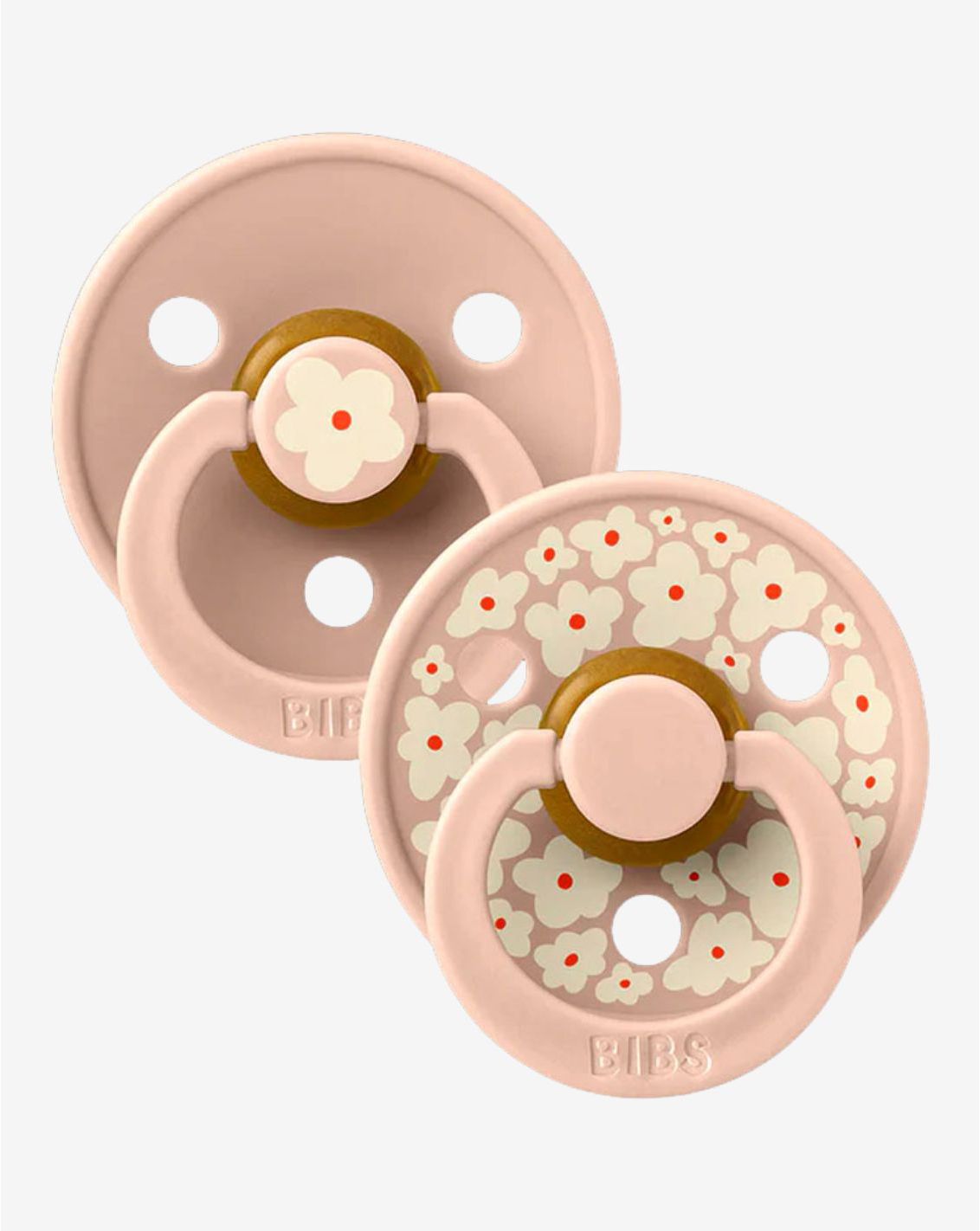 זוג מוצצי BIBS קולור לטקס מידה 1 Jasmine Blush