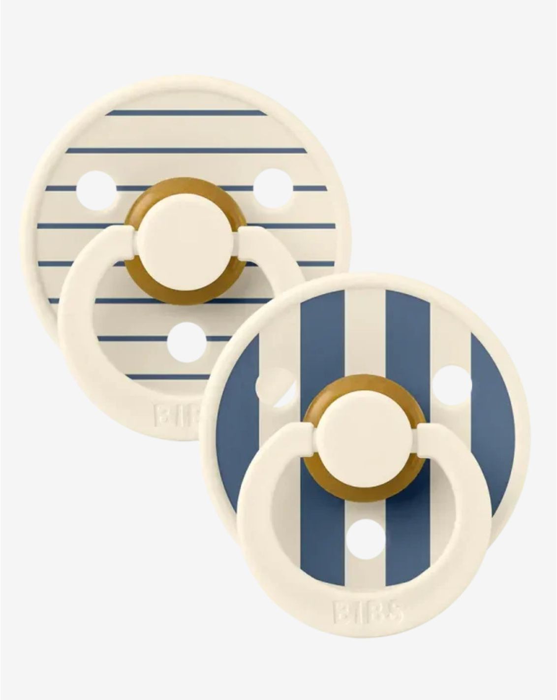 זוג מוצצי BIBS קולור לטקס מידה 1 Ivory/Steel Blue