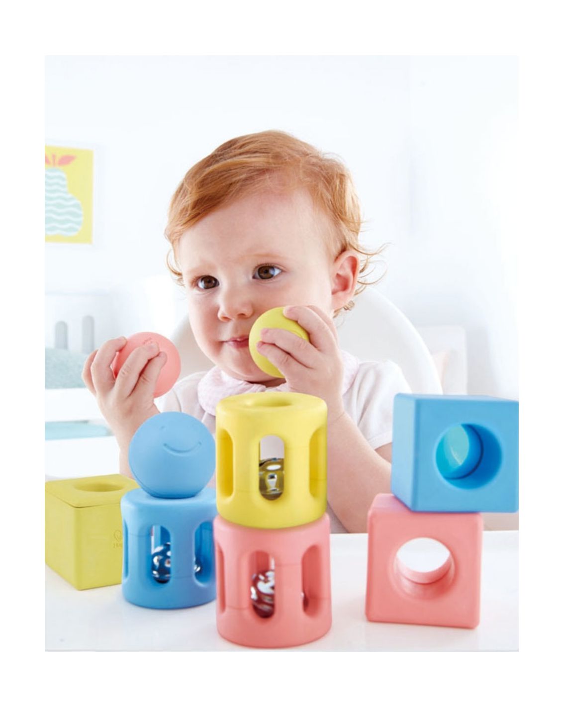 סט רעשנים גאומטרי ירוק HAPE-1