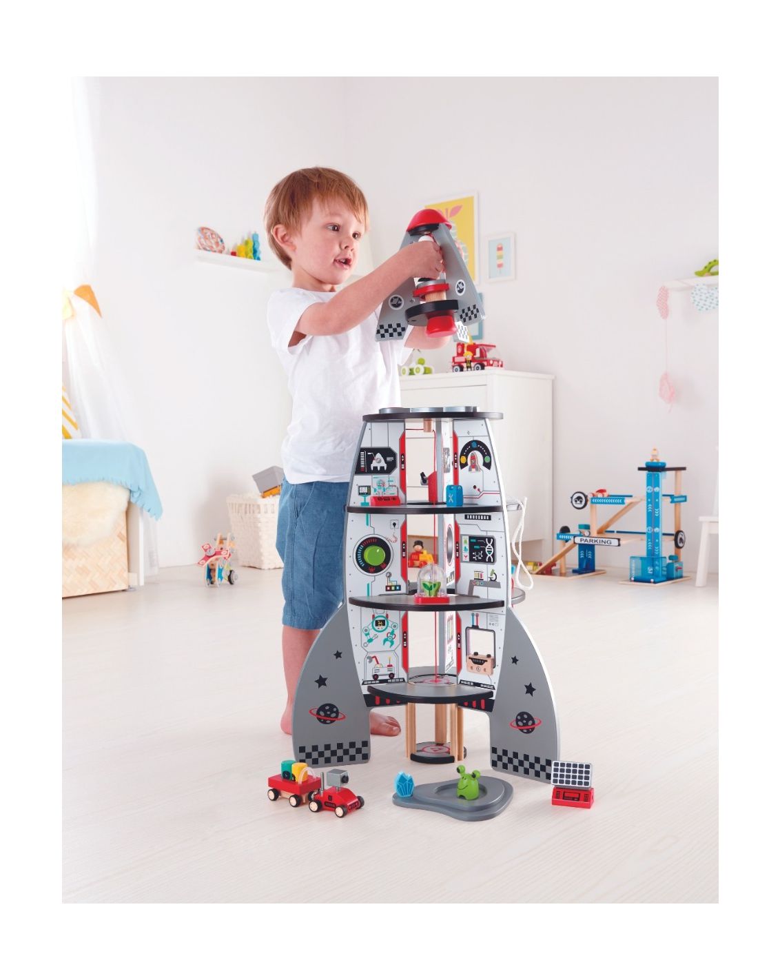 חללית משחק דמיון מאובזרת 4 קומות HAPE-1