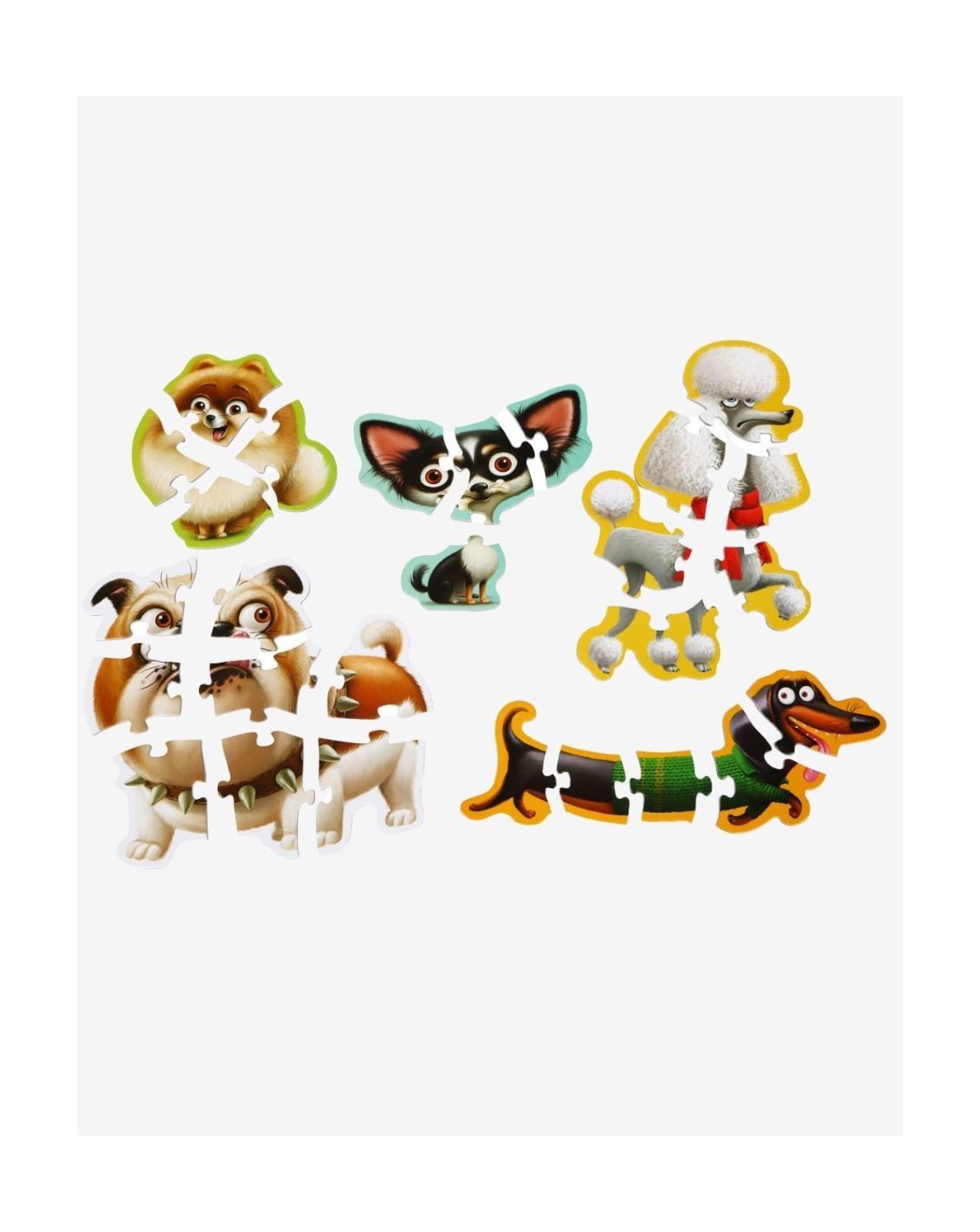 סט 5 פאזלים למתחילים 2-6 חלקים - כלבים - Puzzlika-3