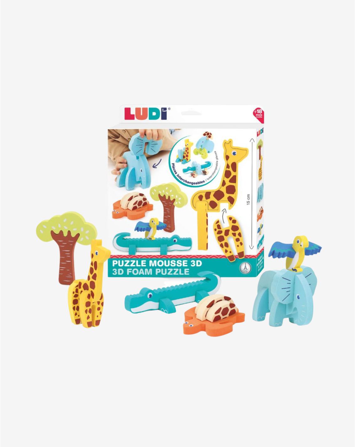 פאזל תלת מימד לאמבט חיות - LUDI
